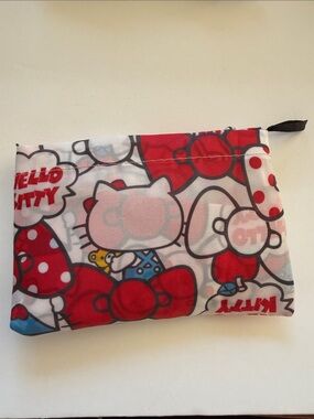 Hello Kitty Red, White and Blue Bow Print Zip Pouch